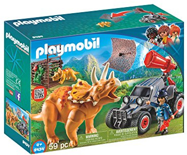 PLAYMOBIL Dinos 9434 Offroader mit Dino-Fangnetz, Ab 4 Jahren