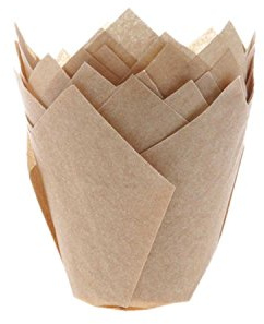 House of Marie 36 Tulpenmuffinförmchen, kraftpapier/Hellbraun
