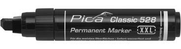 Pica 528-46 Classic Permanent Black Marker Jumbo XXL Tip Pen Fast Drying