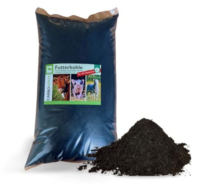 7 kg CarboVerte Futterkohle für Pferde, Rinder, Schweine und Geflügel, nach GMP+ FSA gesichert, 100% pflanzliche Kohle, staubfrei