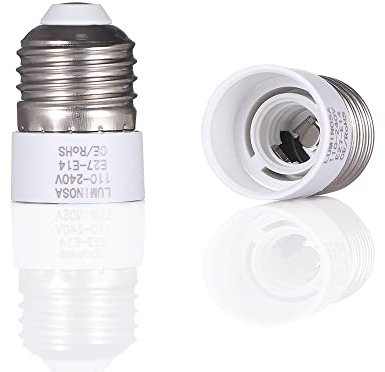 Luminosa E27 to E14 Lamp Socket Adapter Converter Holder for LED Halogen Edison Energy Saving Smart Bulb (Pack of 2) / Convert Large Screw to Small Screw Socket Lamp Convertor Adaptor/CE Certified