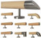 TIBU Kiefer Holz Handlauf Geländer 0,3m - 5m, Länge 410 cm, schräges Edelstahlendstück und 5 gerade Halter