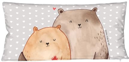Mr. & Mrs. Panda Kuschelkissen Bären Liebe - Geschenk, Liebeskissen, Verknallt, Blume, Paarkissen, Kuscheln, Pärchen Kissen, Liebesgeschenk, Partner-Kuschelkissen, Freundin, Verheiratet, Partnerkissen