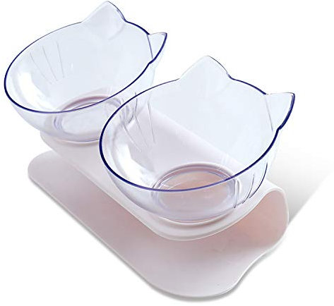 PETCUTE Cat Bowl Raised elevated cat bowl double cat bowl for food and water