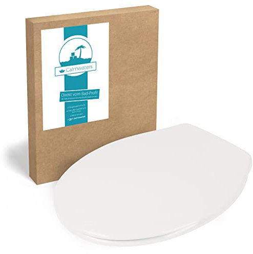 Calmwaters® Antibakterieller WC-Sitz Weiß Essential Soft, rostfreie Edelstahl-Schnell-Befestigung Fast-Fix, universale O Form, stabiler Duroplast Kunststoff, Toilettendeckel Weiß - 26LP2744