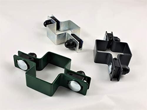 Set di 3 fascette centrali rettangolari, 40 x 60 mm, colore verde per filo Ø 3 mm, fascetta per recinzione