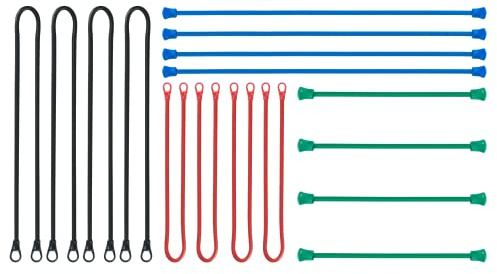 TIPU 16-Pack Reusable Rubber Twist Ties, 6(4-Pack)/12(4-Pack)/18(4-Pack)/24(4-Pack), All Purpose Bendable Tie for Indoor and Outdoor, Assorted Colors and Sizes
