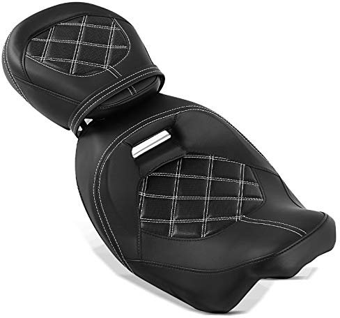 Sitzbank für Harley Davidson Street Glide 09-22 Craftride RH3 schwarz-weiß