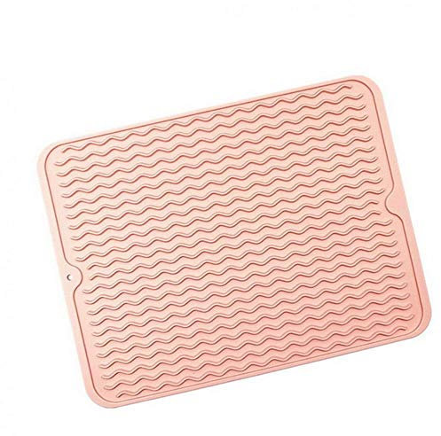 JIAYAN 400 x 300 x 4 mm Trocknung Wärmedämmung Weichgummi Geschirr Matte Tisch Küche Zuhause rutschfeste Abtropfmatte faltbar