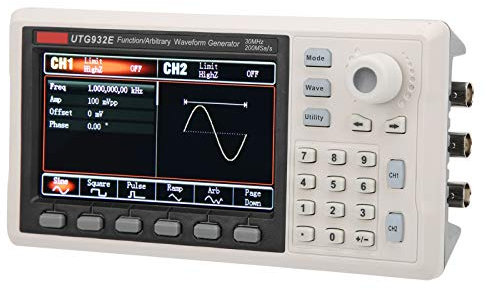 UTG932E Signalgenerator, Zweikanal Funktionswellenformgenerator 30 MHz 200 MSa/s Abtastrate Funktionsgenerator (EU Plug)