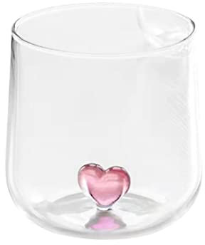 Zerodeko Glasbecher Herz Glasschale Glas Milchglas Paar Glas Wasser Beh?lter Trinkbecher