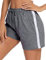 Litherday Shorts Damen Sportshorts Kurz Hosen Streifen Jogginghose Sommer Traininghose mit Taschen Elastischer Bund und Atmungsaktive Shorts zum Fitness, Running, Gym, Basketball, Dunkelgrau, M