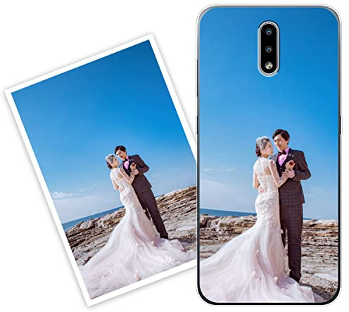 Sunrive Personalisierte Hülle kompatibel mit Nokia 2.3 Silikon,Transparent Handyhülle Benutzerdefiniert Weicher Etui mit Eigenem Foto Bild Text Individuelle
