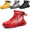 Scarpe Antinfortunistiche Uomo Donna Scarpe da Lavoro Leggere Alte Comode Antiscivolo Scarponi Stivali Sicurezza Rosso EU 45