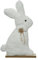 Decoris Osterhase Deko Aufsteller 40cm Plüsch Holz Osterdeko Dekofigur Hase Frühling weiß
