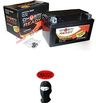 COMPATIBILE CON ITALJET Millenium 150 2000-2002 BATTERIA GIA' PRONTA PRECARICATA SIGILLATA OKYAMI OTX7A-BSR BATTERIE ATTIVE 6 AH AMPERE 12 VOLT SPECIFICA 150X87X94 MM