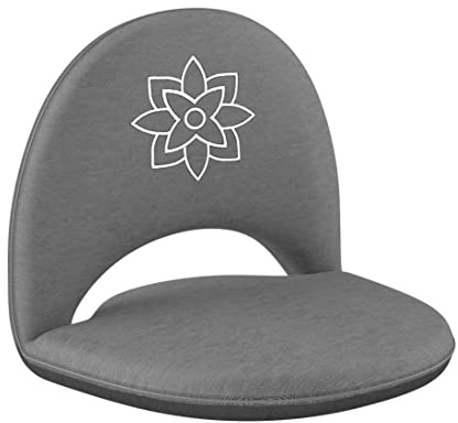 Mindful Modern Meditationsstuhl | Verstellbarer Bodenstuhl mit Rückenstütze | Gepolsterter Bodensitz für Haltungsunterstützung und Komfort | Tragbar flach zusammenklappbar zur Aufbewahrung | Für den