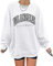 GeGekoko Damen übergroße Sweatshirt Los Angeles Vintage Oversized Langarmshirt Rundhals Pullover Casual Oberteile Tops
