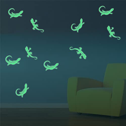Wandtattoo Kinderzimmer Grüne Gecko-Echse Leuchtsterne Kinderzimmer Wandsticker Wandsticker Kinderzimmer Glow in the Dark Wandtattoo Kinderzimmer Mädchen Junge für Wanddeko Geschenke