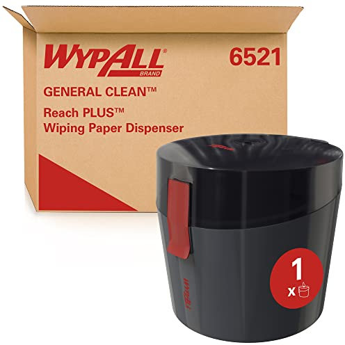WypAll Reach PLUS General Clean Zentralentnahmespender mit Einzelblattentnahme 6521 – Spender für weiße oder blaue Rollen – 1-Blatt-Spender