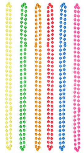 YATEICBC- 6 Pcs 80er Plastikperlenkette farbige Neon-Halskette Party Neon Perlenkette 80er Damen Halskette Party Kostüm Accessoire aus hellen Perlen