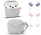 XMBYGY Case for Airpods 3rd Generation(2022) with Secure Lock, Keychain and 3 Pairs Ear Hooks Covers, Silicone Case Full-Body Shockproof Protective Cover for Airpods 3 Earbuds (Gray)
