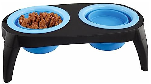 YORKSHIRE HOMEWARE Elevated Dog Bowl |Non Slip Stand for Dogs and Cats | Durable Eco-friendly Foldable Detachable Legs | Food Water Pet Feeder Dispenser |Removable & Collapsible Silicone Feeders