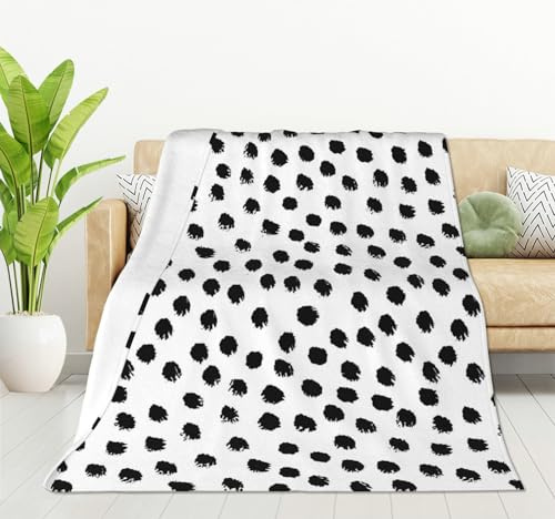 HGOD DESIGNS Punkte-Fleecedecke fürs Bett, 100x130 cm Pinselstriche Punkte Fleece-Überwurfdecke für Frauen, Männer - Superweiche Plüsch Punkte Fleece-Überwurfdecke Punkte Decke