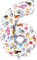 Toyland® Globo de Aluminio con Números Bluey & Bingo de 26 - Globos de Fiesta para Niños - Números del 1 al 6 Disponibles