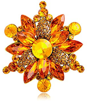 Rhinestone Brooch Retro Diamond Flower Brooch Glass Brooch Alloy Rhinestone Corsage Coat Decoration Brooch Accessories Champagne Color