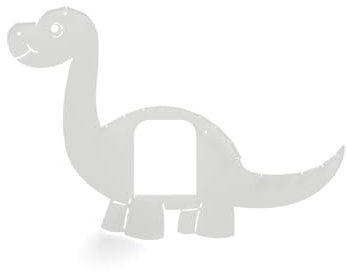 paroka Wandregal geeigent für Tonies- & Toniebox aus Metall (Dino Weiß)
