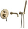 Robinets de baignoire Robinet de cuisine Ensemble de système de robinet de douche Laiton brossé Or Ensemble de douche de baignoire mural Robinet de baignoire Mitigeur encastré encastré 2 robinets de