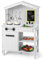 GOPLUS Cuisine Enfant en Forme de Maison, Jouet de Cuisine avec Tableau Noir, Pieds de Pin, Étagères de Rangement, Effect Sonore, Jeu d'Imitation pour Garçons Filles 3+ Ans, Blanc