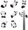 RoadLoo Keramik Stäbchen Halter, 8 Stücke Stil Druck Stäbchen Stäbchenhalter Set Stehen Messer Abendessen Löffel Halter Gabel Messer Ständer Hand Gedruckt Glasur Halterung Essstäbchen-Ablagen (C)