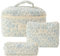 Starnearby Lot de 3 Trousse de Toilette Matelassée Femme en Coton Doux, Trousse de Maquillage Fleurie, Pochette de Rangement Maquillage, Trousse de Beauté, Trousse Cosmétique Voyage