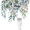 GORGECRAFT 2 Feuille D'Autocollants pour Abattant de WC Feuilles de Plantes Vertes Fleurs Autocollant Mural Amovible pour Salle de Bain Motif Floral Étanche Décoratif pour Réservoir de Salle de Bain