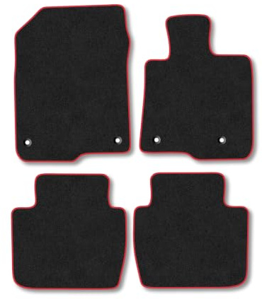 Honda ZR-V (2023+) [Full Hybrid] Carpet Car Mats | Red Edge Trim Tailored Fit Floor Mats Full Coverage Protection Accessories Easy Clean Anti Slip Made in the UK