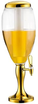 Dispensador De Cerveza Con Tubo De Hielo De 5 Litros Torre De Cerveza De Mesa De Gran Capacidad Enfriador De Torre De Cerveza Con Tubo De Hielo Extraíble Dispensador De Bebidas For Fiestas For Bar(Gol