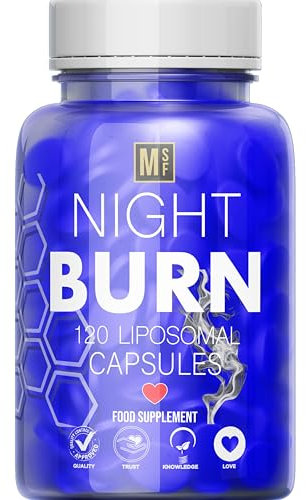 Night Burn Liposomal 120 Capsules for Women and Men 60 Days Supply | Vegan | Size Management | 50% More Than Other Brands High Strength Supplement