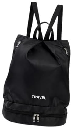 Dickly Turnrucksack, Sportrucksack, wasserdicht, Sportausrüstung, Schwimmtasche, Aufbewahrungstasche für Spiele, Schwimmen, Reisen, Tanzen, Workout, Schwarz