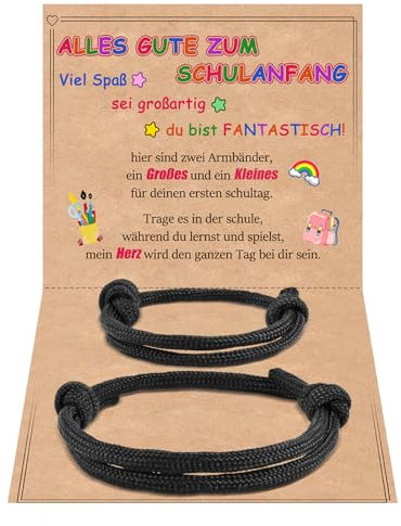 CheersLife Zurück Zur Schule Geschenke Mutter Tochter Sohn Armbänder Set für 2 Passende Erster Schultag Geschenk für Mädchen Jungen Schulanfang Armband Mutter Sohn Geschenke
