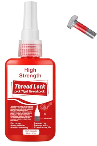 LAMXIN Locktight, Hohe Festigkeit Schraubensicherungslack zum Füllen von Spalten und Festziehen von Schrauben und Muttern, Rostfrei und locker, Schraubenkleber, 50 ml Rot