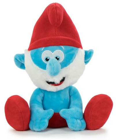 Die Schlümpfe Plüsch - Klassischer Schlumpf, Schlumpfine, Papa Schlumpf, Philosophischer Schlumpf, Joker Schlumpf, Mürrischer Schlumpf - 26cm 16002615 (Grand Schtroumpf)
