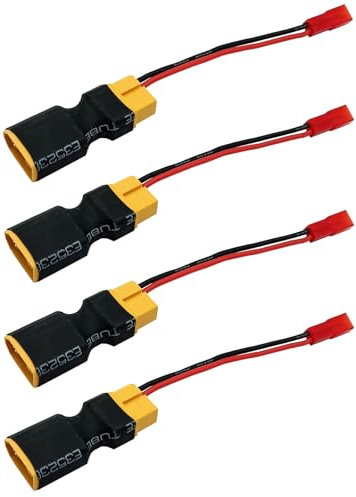 LINSYRC 4 Stücke XT60 Männlich Stecker auf Buchse Adapter mit JST Buchse Adapter 20awg 10cm Kabel für RC Lithium Akku Drohne Quadcopter