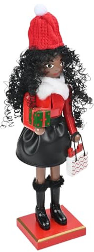 XUEYEGONGJI Nussknacker Weihnachtsdekoration 15 -Zoll -Nussknacker -Figuren Holz Nussknackerinnen weibliche Nussknacker -Ornamente für Küchenregale Tischmantel Weihnachtsdekor, Nussknacker