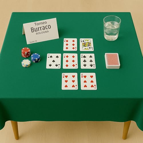 Byour3 - Paño Verde De Juego para Mesa - Cuadradas O Rectangulares Cartas De Poker Torneo Burraco Mantel De Tómbola Navideña Protector para Juegos De Mesa Billar Verde (12 plazas 250x145 cm)