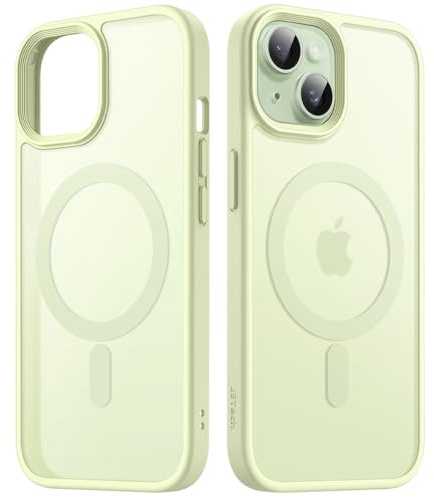 JETech Matte Magnetische Hülle für iPhone 15, Grün Rückseite