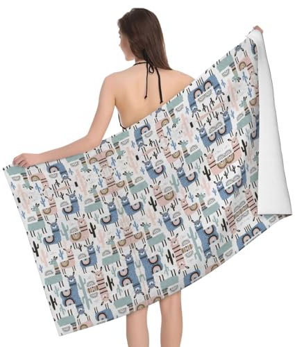 Lama Alpaka Kaktus Badetuch – perfekt für Strand, Pool und Outdoor-Aktivitäten