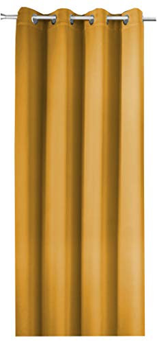 NOVUM fix Vorhang Verdunkelung HITZESCHUTZ *ÖSEN* Blickdicht* XXL bis 350 cm hoch *Klimavorhang* Curry-Gold * ca. 145 cm Stoffbreite (145x325cm(BxH))