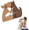 ZEPIQOR Mann Und Hund Holzstatue Holzskulptur Hundefiguren Ornamente, Holzmann Hund Schnittmodell Handgeschnitzter Holz Hund Menschliche Statue Für Männer Frauen Zuhause Regal Dekor Schreibtisch